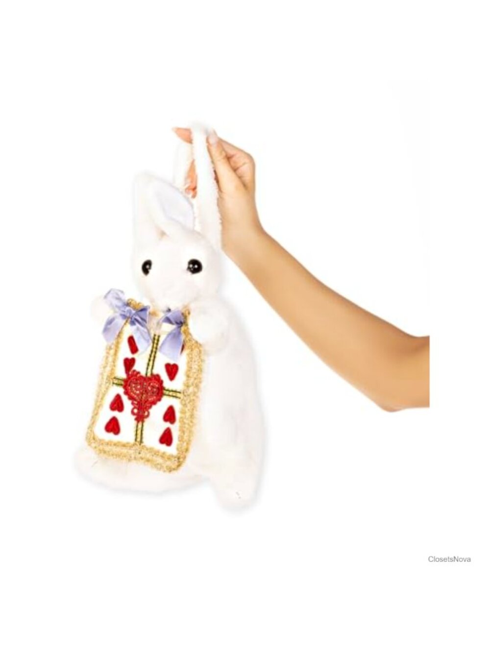 Plush Faux Fur Rabbit Purse Costume Accessory Zippered Pouch